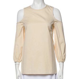 ❌SOLD❌Tibi Cream Color Cold Shoulder Three-Quarter Sleeve Blouse Size 6